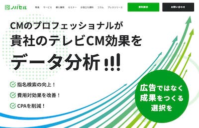 ノバセル テレビCMデータ分析 特設サイト